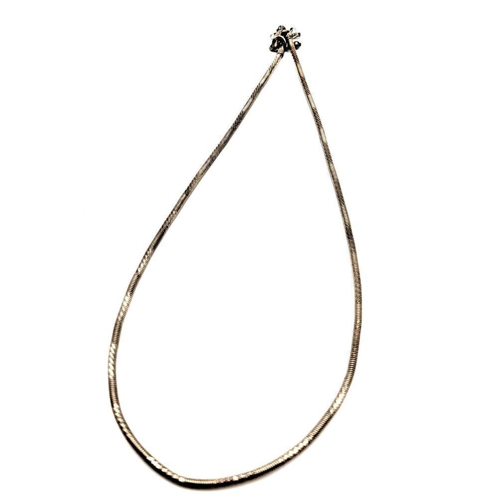 Vintage Estate Italy 925 Sterling Silver Dainty Spring Chain Necklace 19in